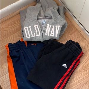 Nike adidas bundle  sweat pants kids size 5